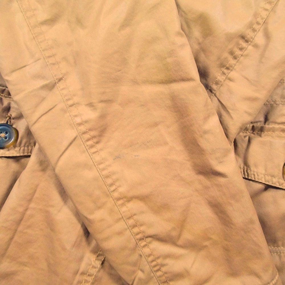 Aeropostale Toggle Hooded Jacket Women Small Tan Solid Cotton Ikat Lined Coat - Picture 12 of 13